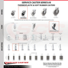 Service Caster 2 Inch Polyurethane Wheel 3/8 Threaded Stem Caster Set with Brakes SCC, 5PK SCC-TS05S210-TPUS-SLB-381610-5